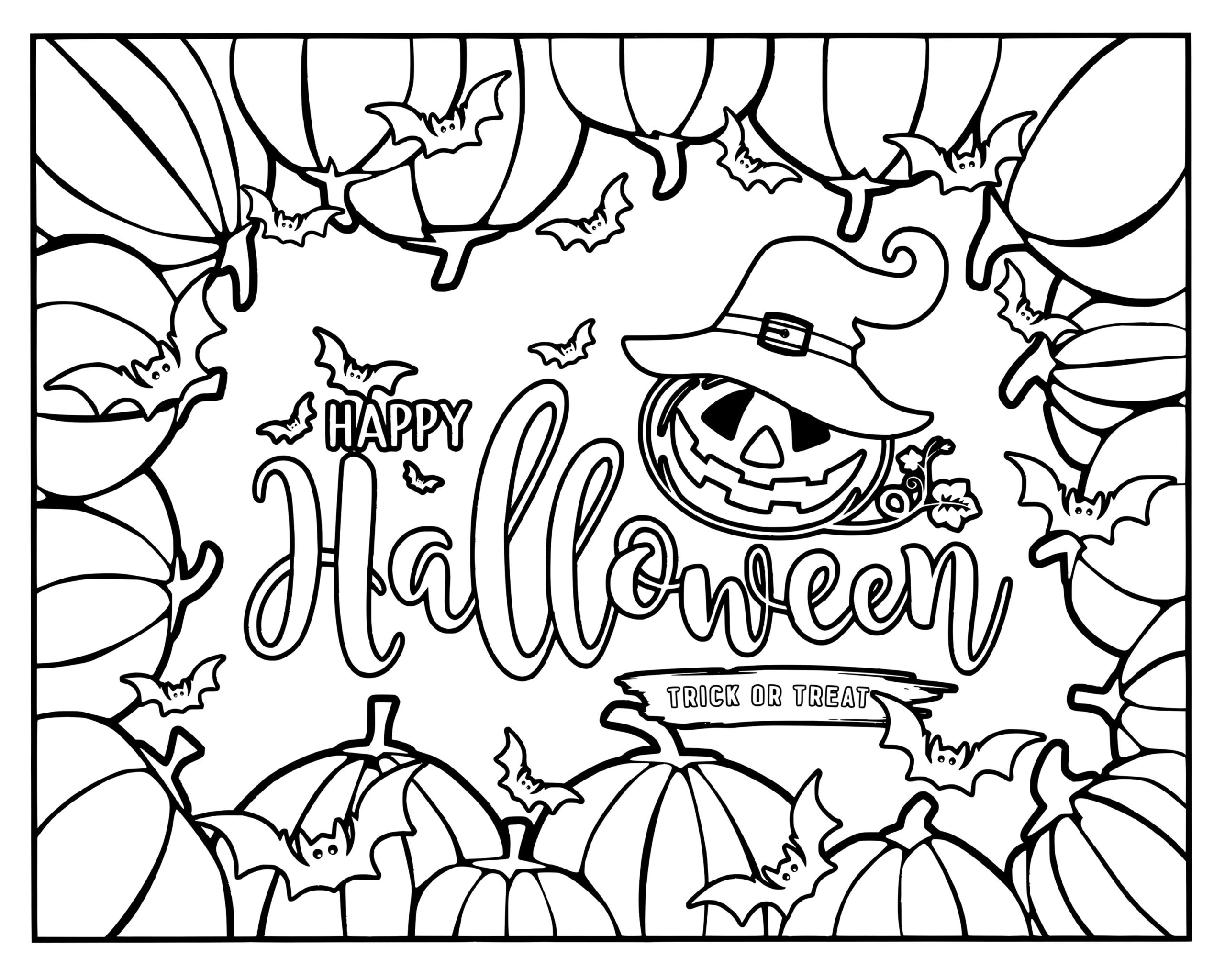 Halloween Coloring Pages Spooky Witch Pumpkin Ghost Designs digital Download Etsy