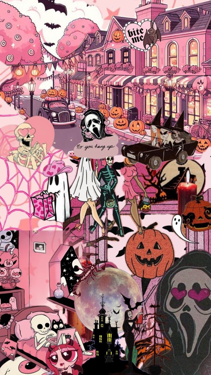 Halloween Pink Vibes Wallpaper