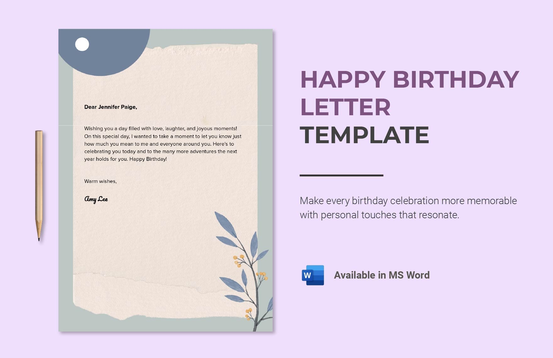 Birthday Letters Doc Template Free