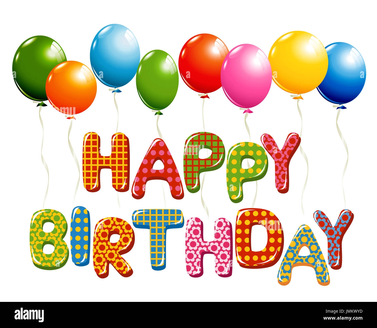 Happy Birthday Letters Cut Out Stock Images Pictures Alamy