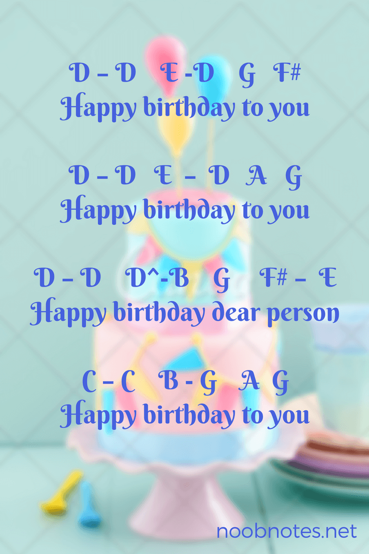 Happy Birthday Traditional Letter Notes For Beginners Music Notes For Newbies