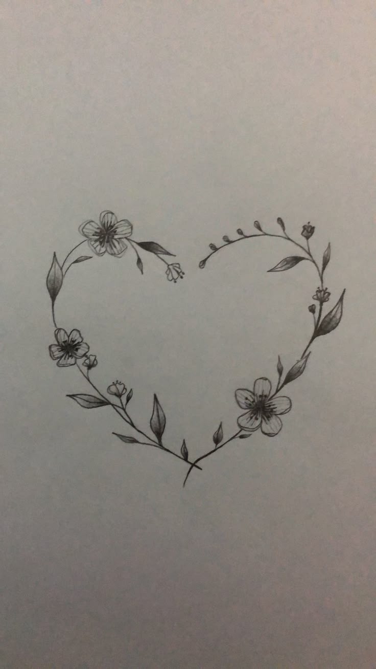 Heart Of Flowers Tattoo Design