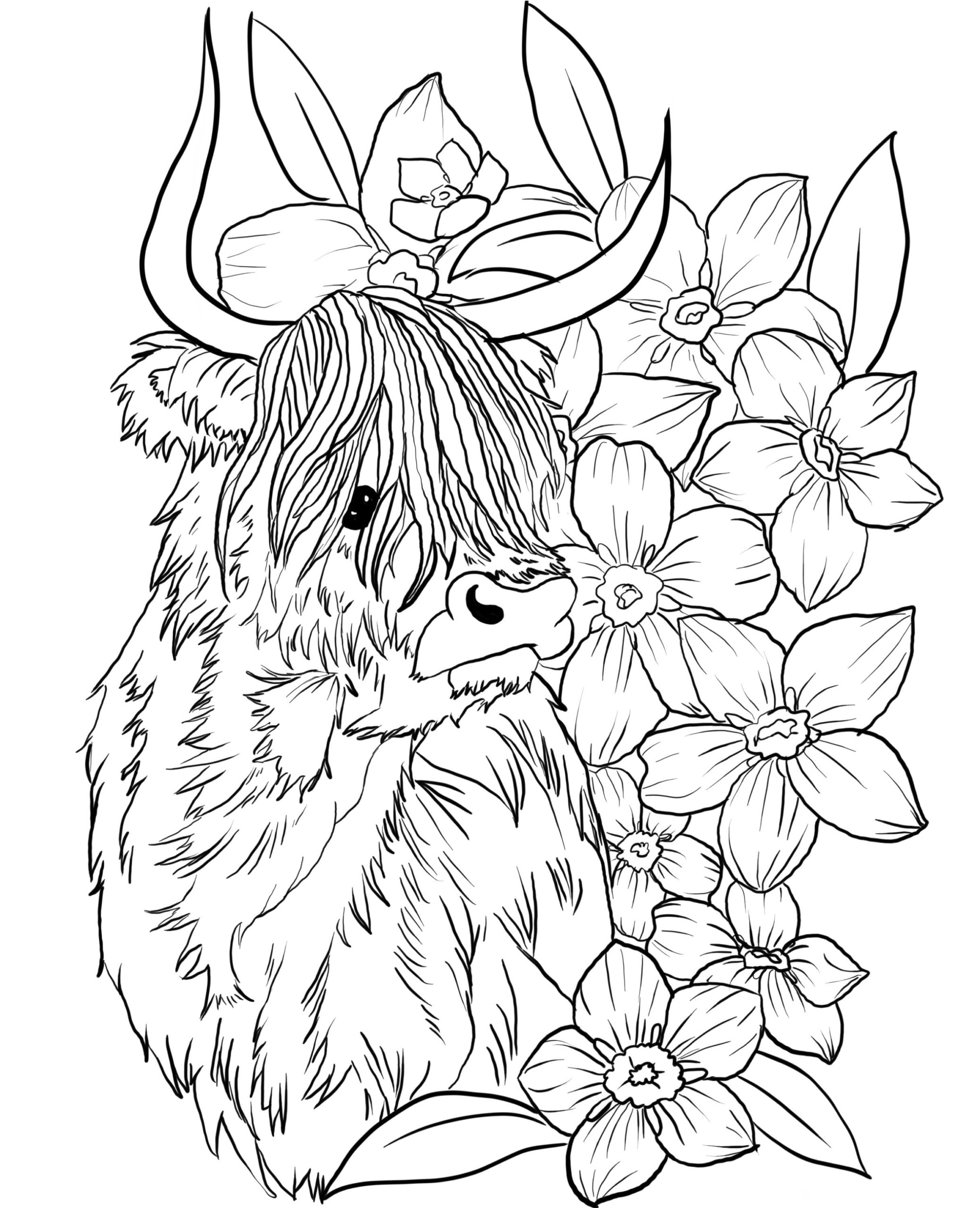 cow print coloring pages