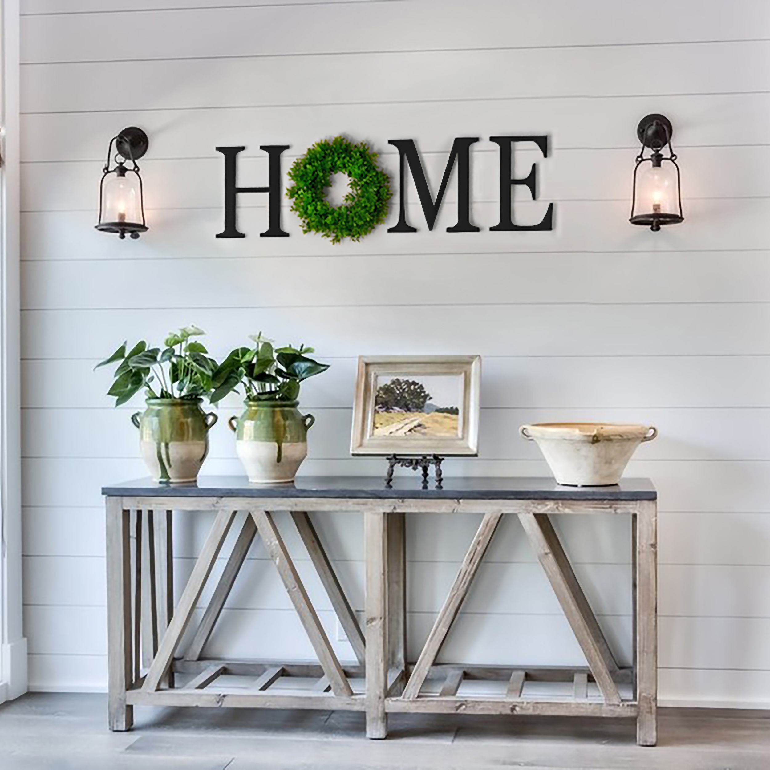 HOME Sign With Wreath Made By ShapeStack 12 Home Sign HOME Sign With Wreath Made By ShapeStack 12 Home Sign