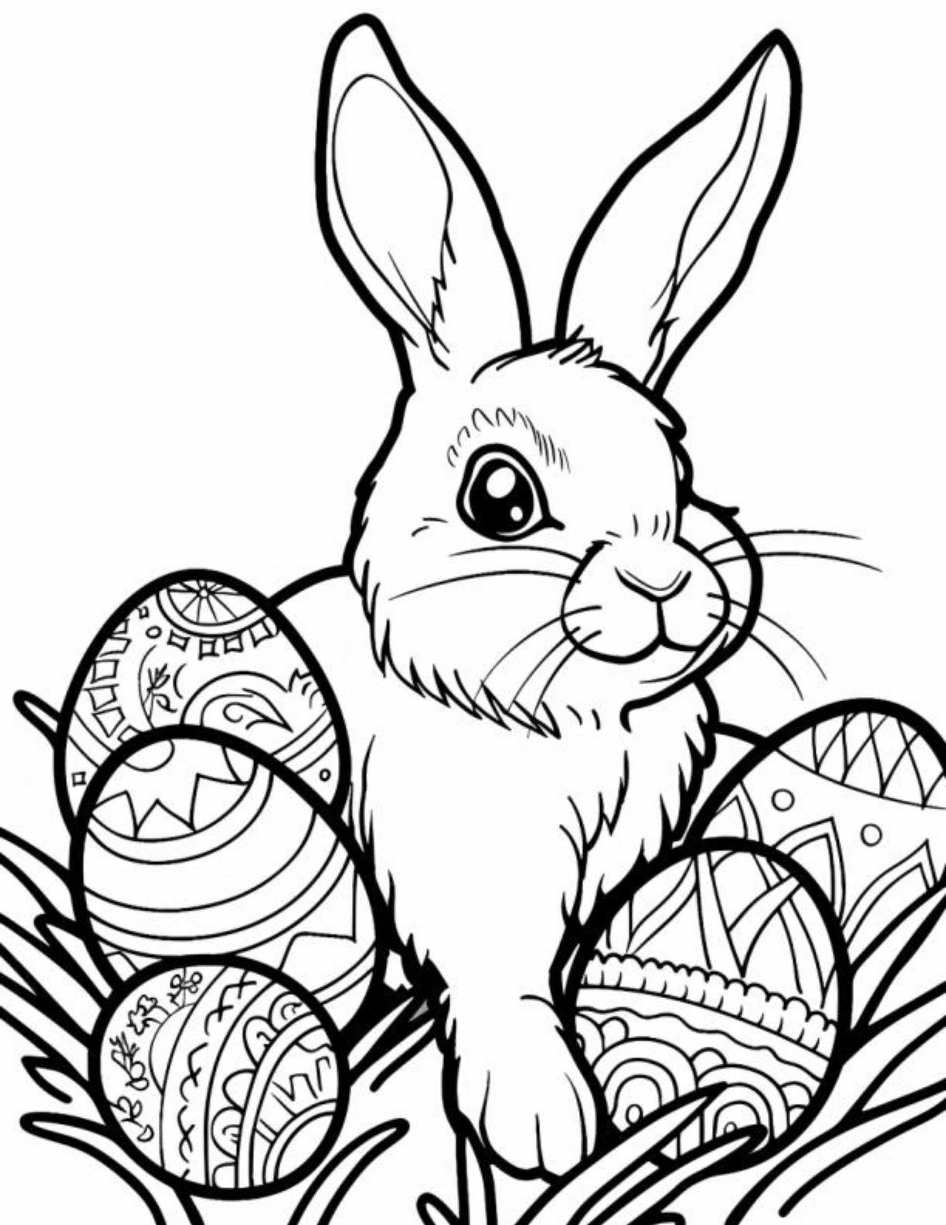 Easter Bunnies Coloring Pages