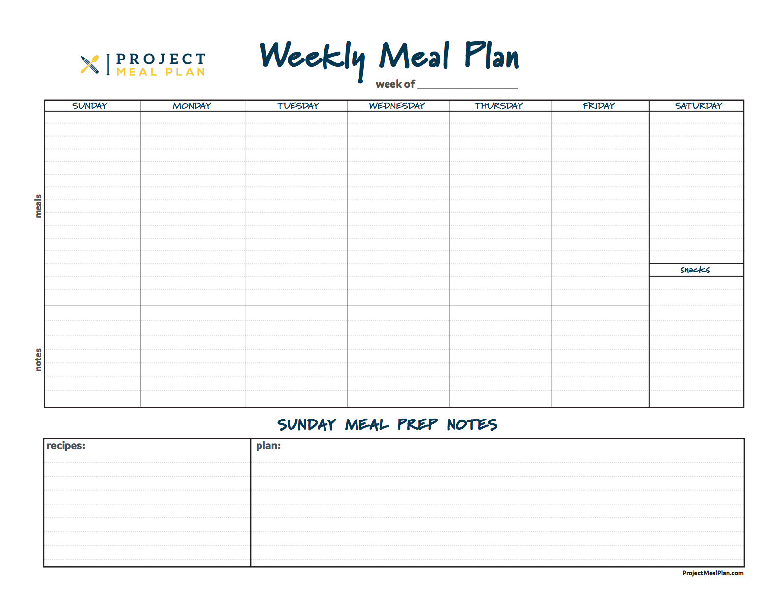 How To Laminate Your Weekly Meal Planner Template Project Meal Plan