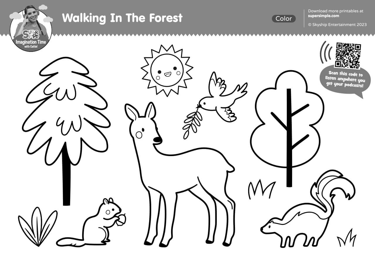 forest pictures to color