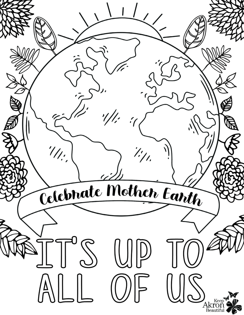 KAB Earth Day Coloring Page Poster Keep Akron Beautiful KAB Earth Day Coloring Page Poster Keep Akron Beautiful