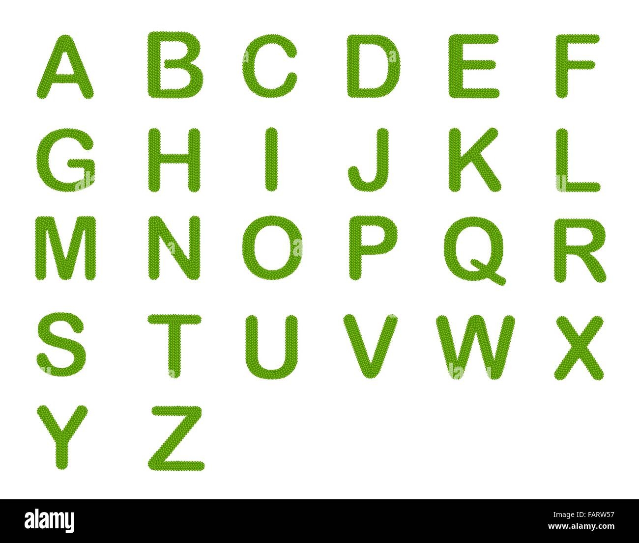 Letter A Z Alphabet Letters Made Of Four Leaf Clover Isolated On White Background Stock Photo Alamy