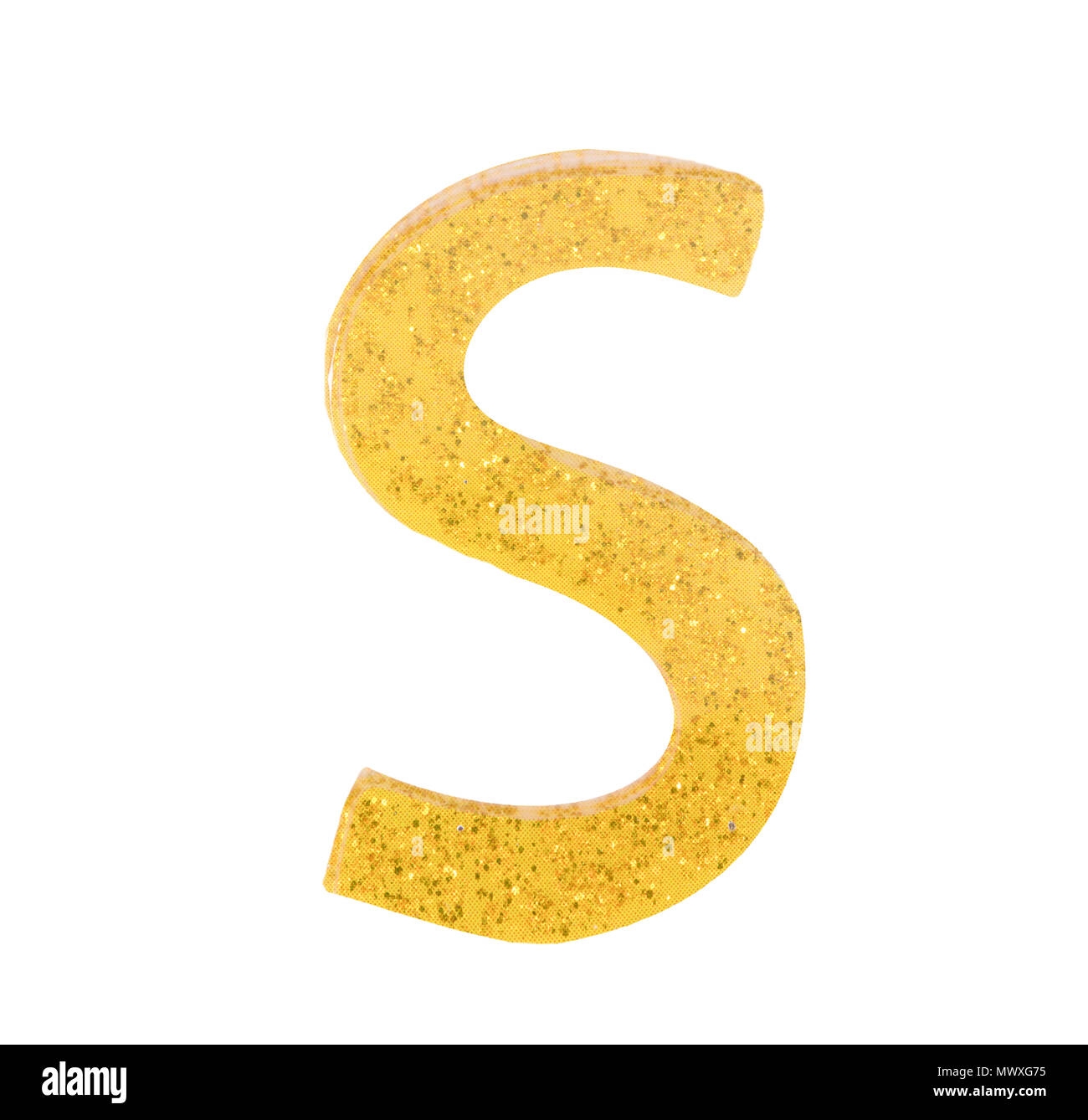 Letter S Alphabet Symbol English Letter English Alphabet From Yellow Golden On A White Background With Clipping Path Stock Photo Alamy