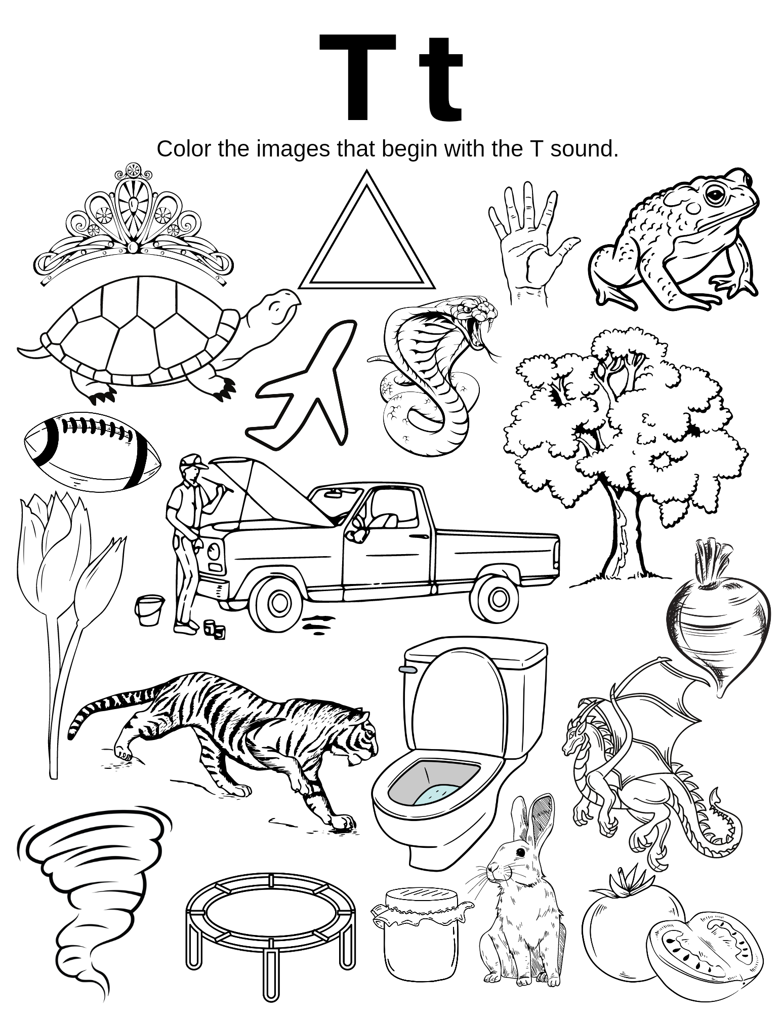Letter T Image Finder Coloring Worksheet Classful Letter T Image Finder Coloring Worksheet Classful