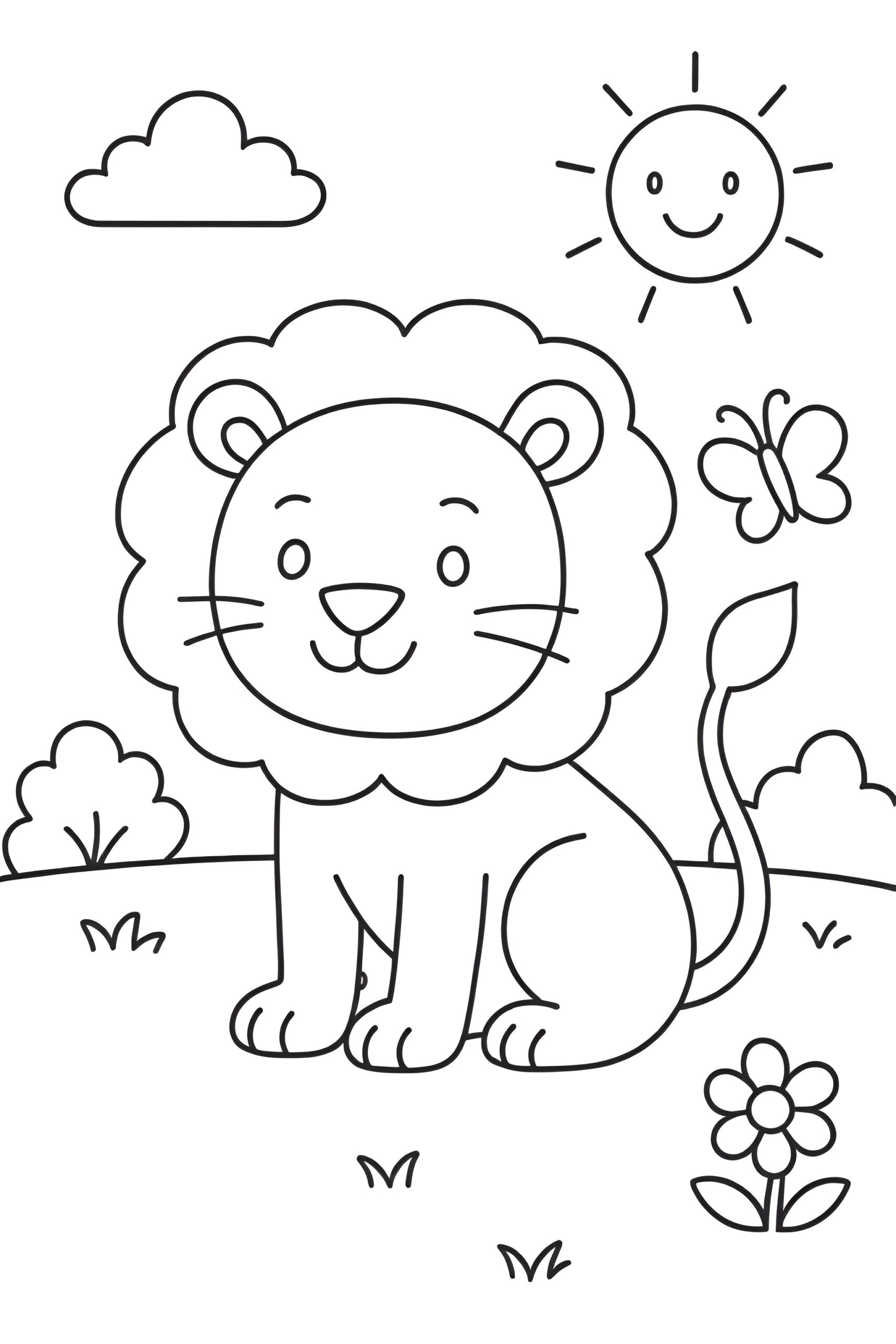 Lion Coloring Pages For Kids Coloring Pages Mimi Panda