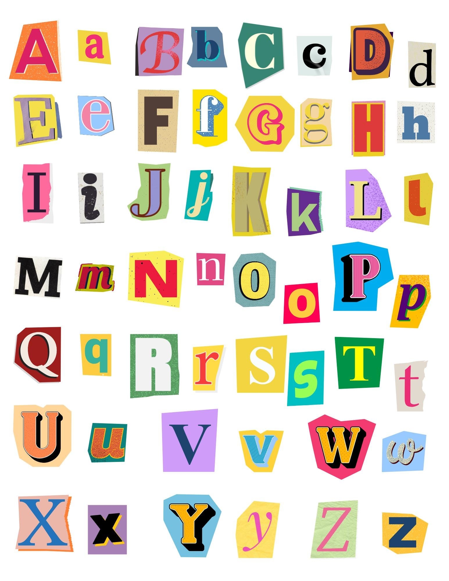 Magazine Scrapbook Letters Cut And Paste Alphabet Printable Ransom Note Style DIY Junk Journal Ephemera Mixed Font Letters PDF Etsy Magazine Scrapbook Letters Cut And Paste Alphabet Printable Ransom Note Style DIY Junk Journal Ephemera Mixed Font Letters PDF Etsy