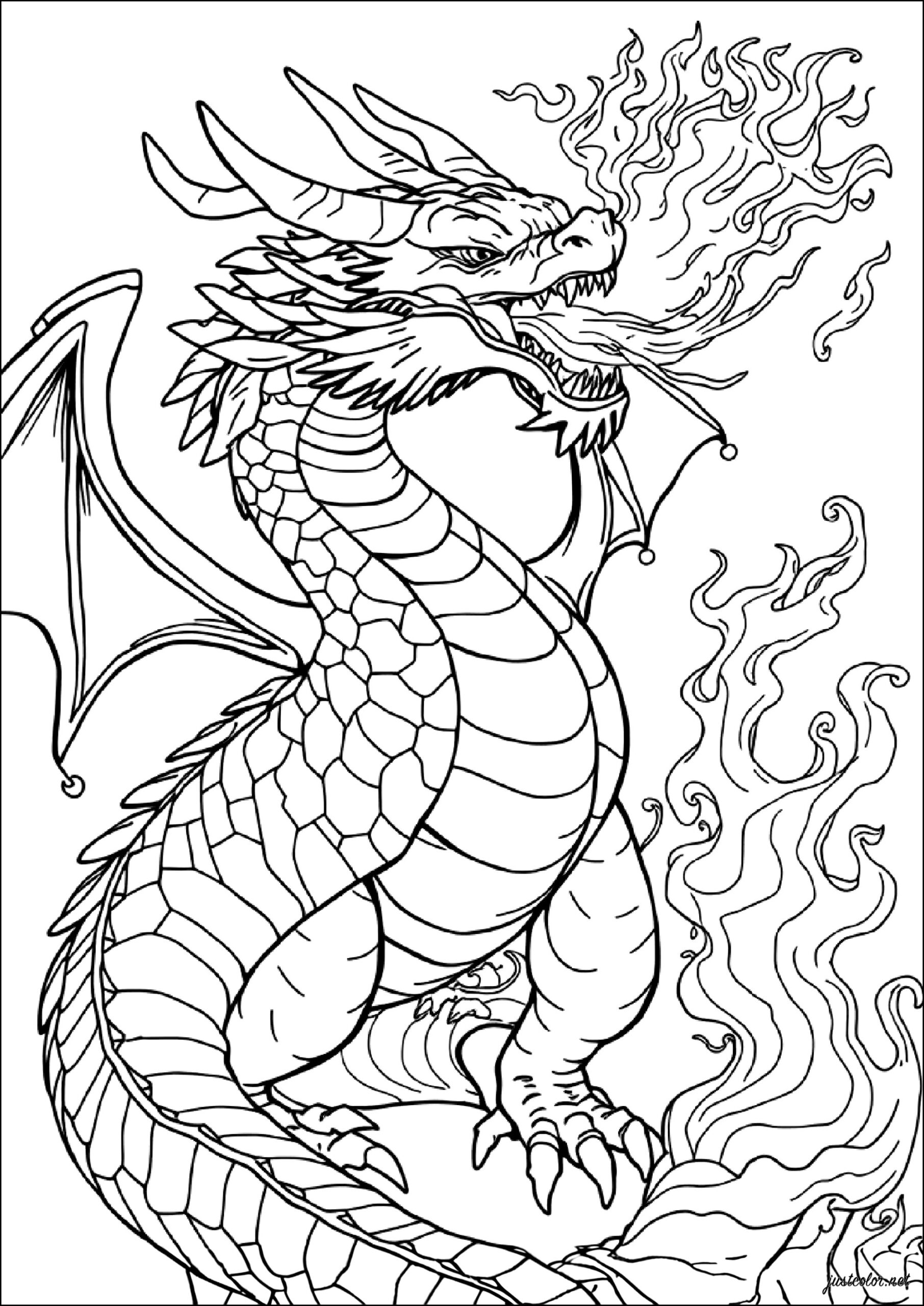 free dragon coloring pages