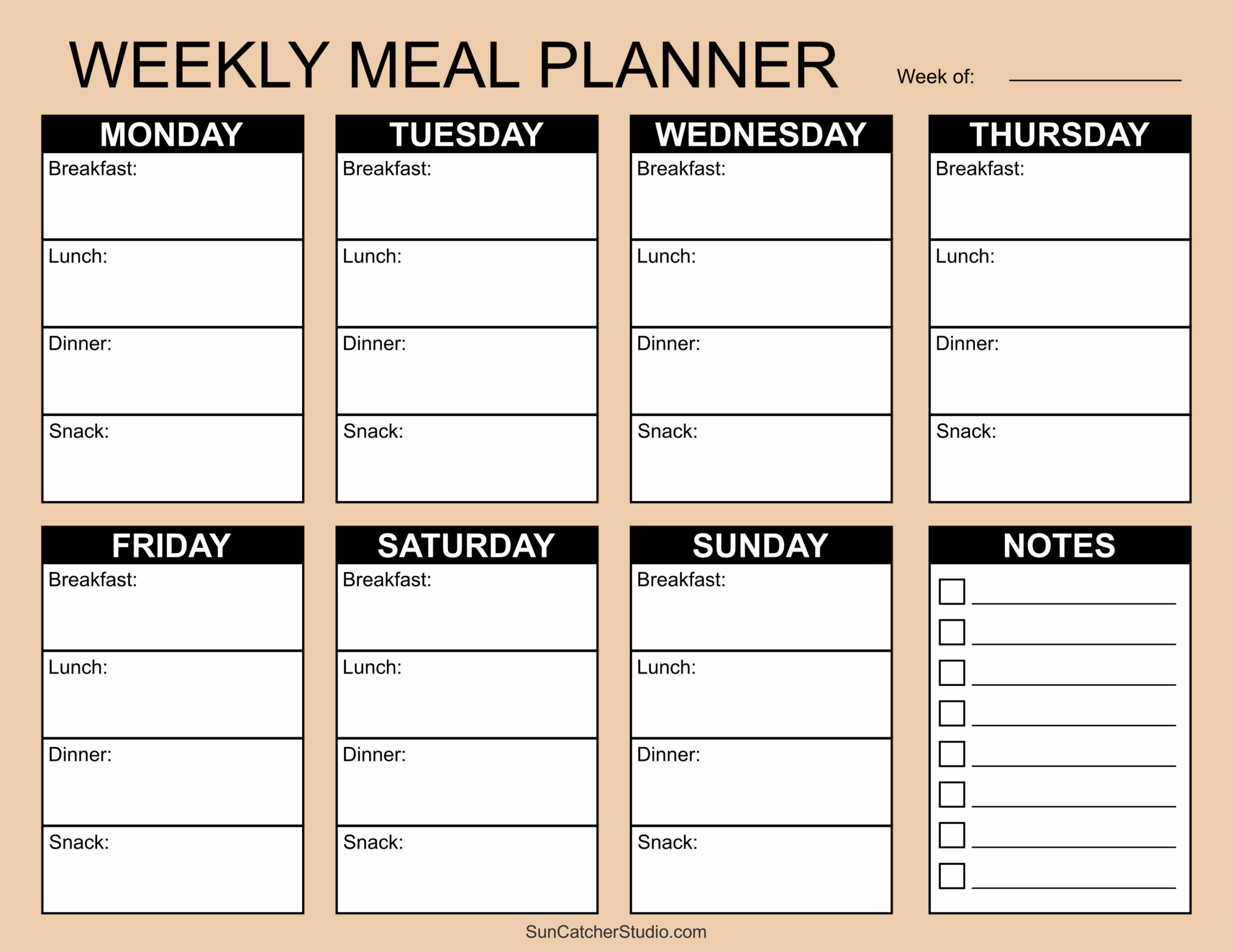 Meal Planners Printable Weekly Menu Templates PDF Free Printables Lettering SVG Files Tools Apps