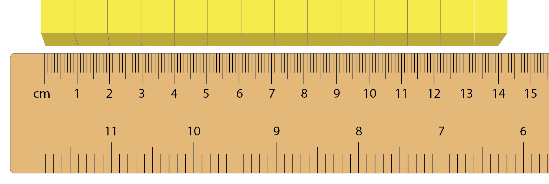 1 cm on ruler