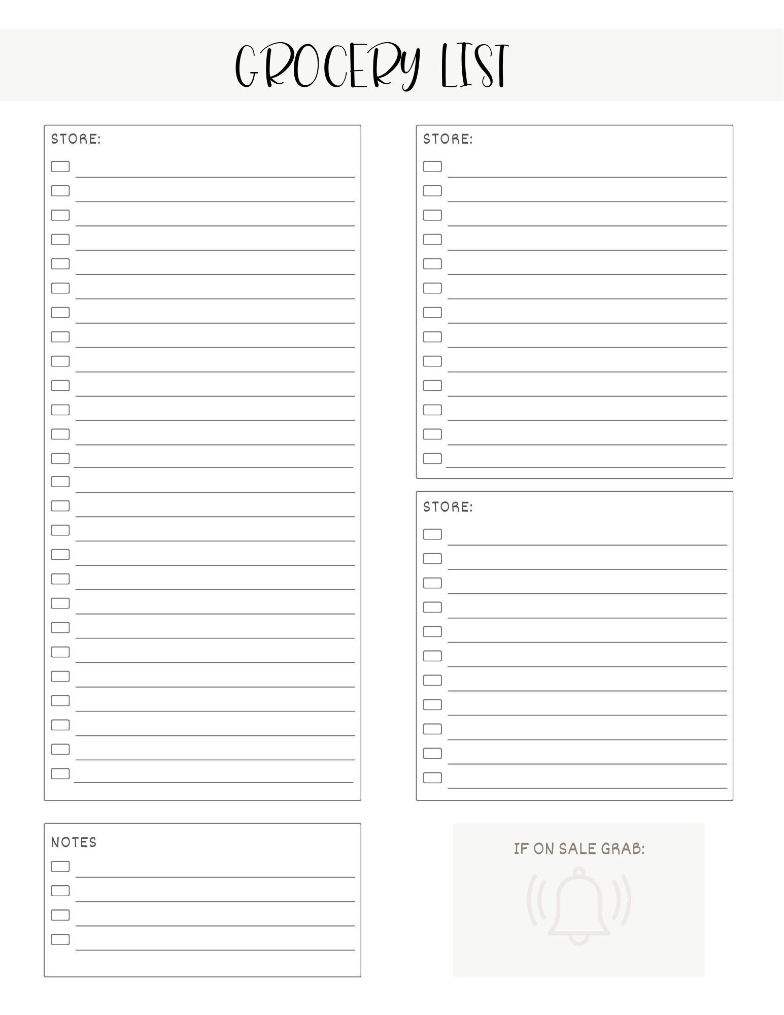 Multi store Grocery Shopping List Etsy Multi store Grocery Shopping List Etsy