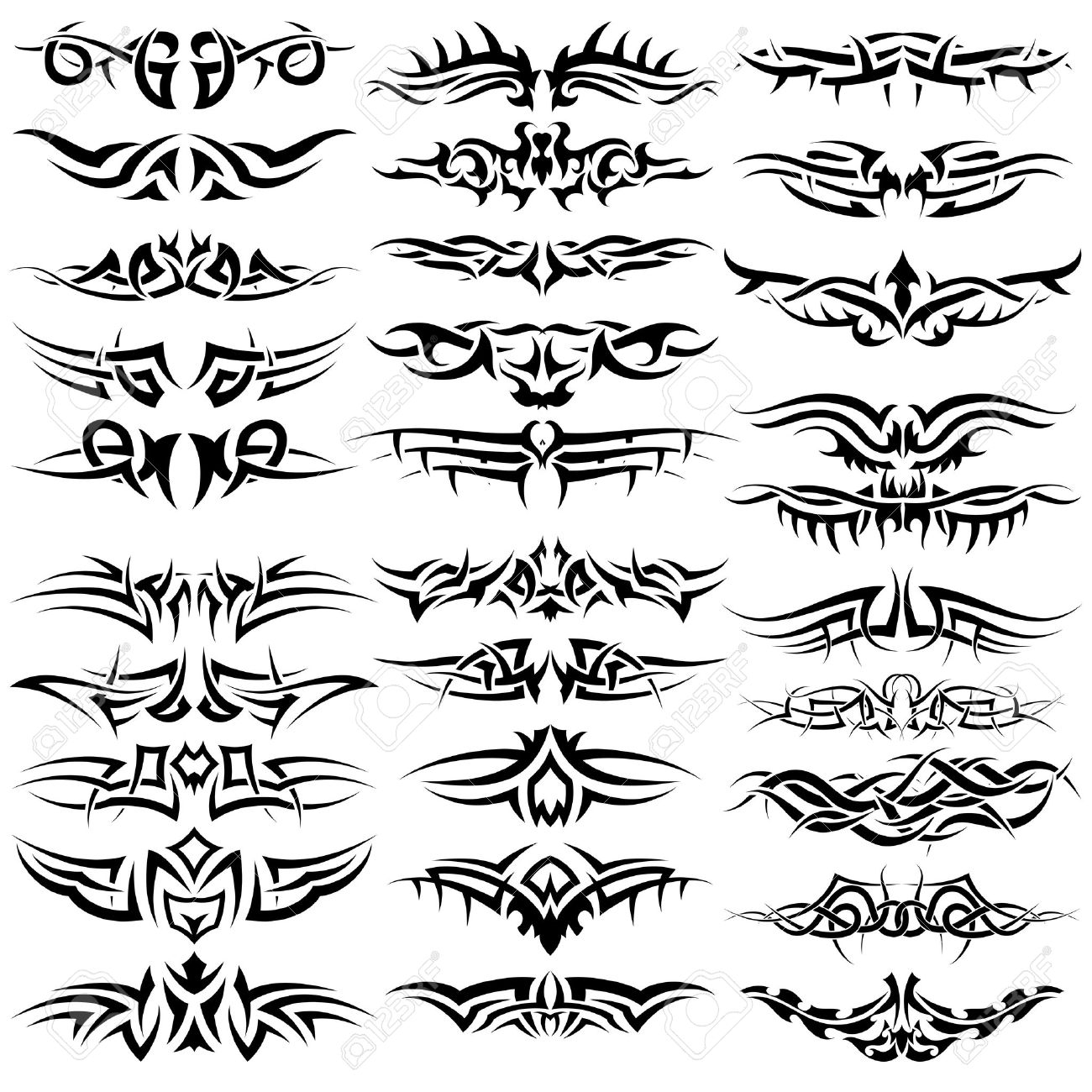 Patterns Of Tribal Tattoo For Design Use Royalty Free SVG Cliparts Vectors And Stock Illustration Image 13932527 
