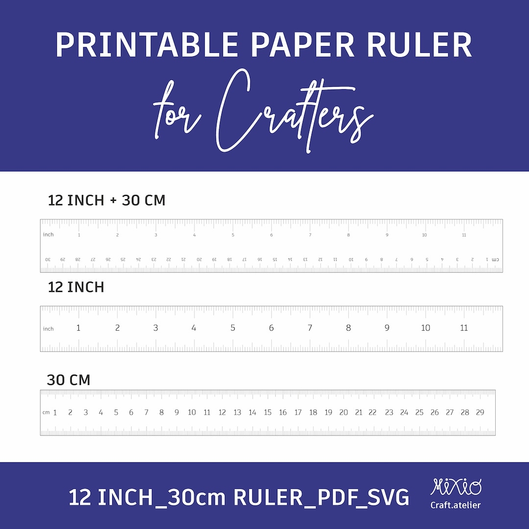 Printable 12 Inch 30 Cm Ruler Set Crafting Tool PDF SVG Etsy