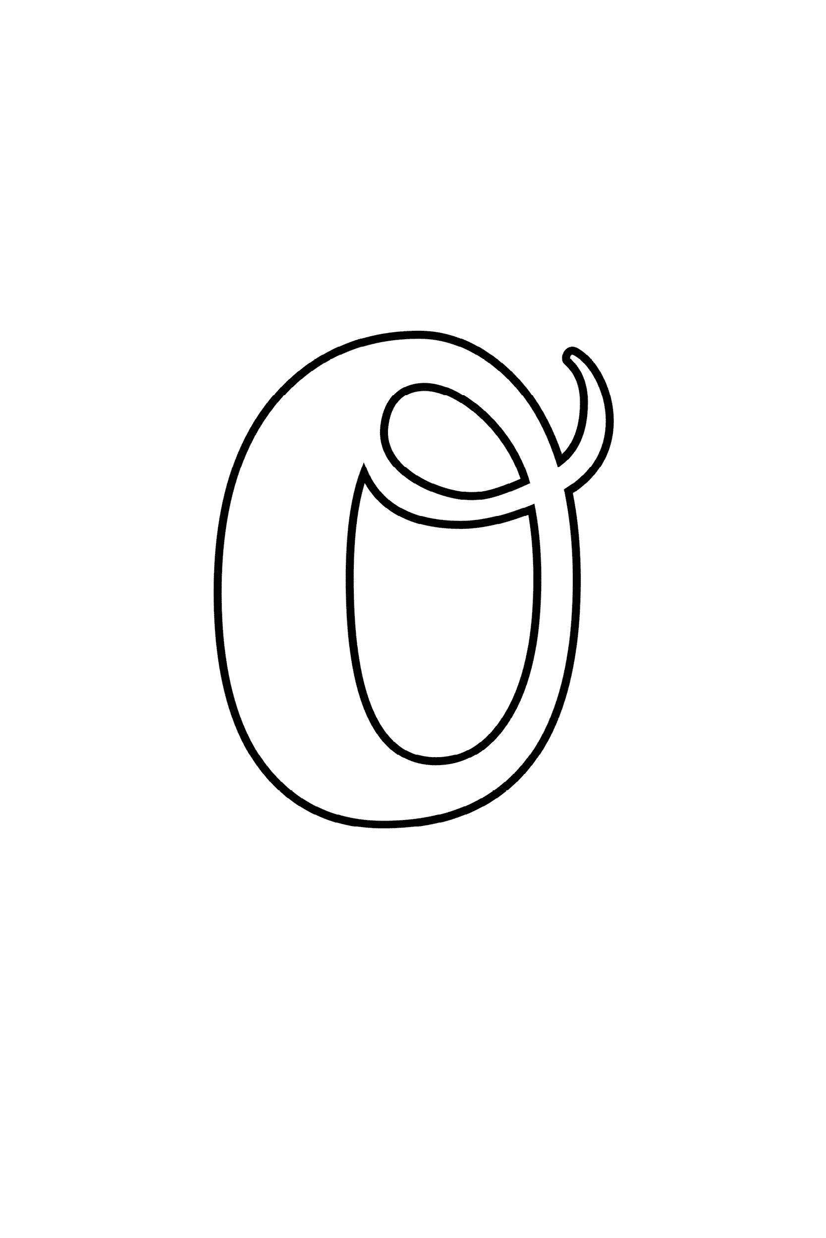 Printable Cursive Bubble Letter O Printable Cursive Bubble Letter O