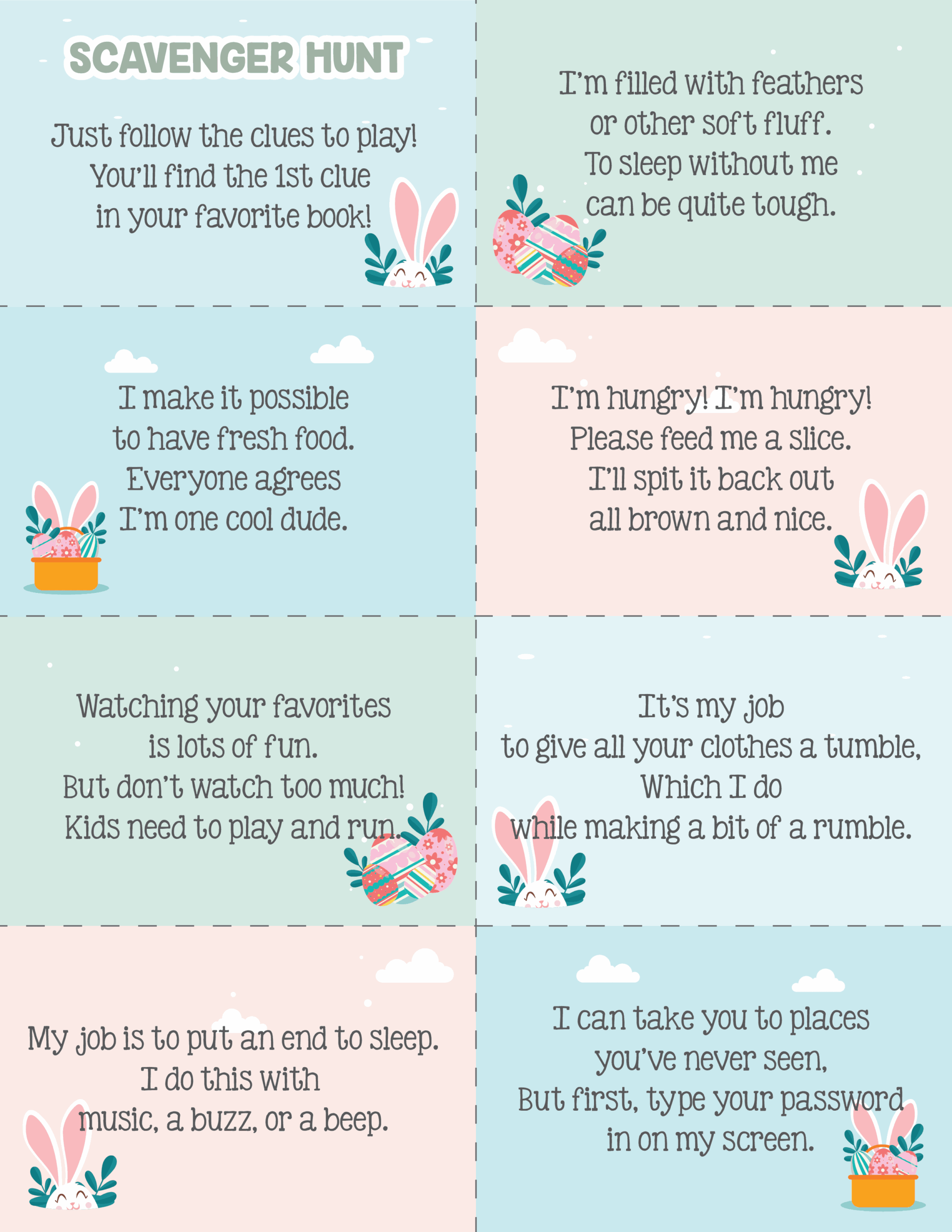 Printable Easter Egg Scavenger Hunt Clues Cards About A Mom Printable Easter Egg Scavenger Hunt Clues Cards About A Mom
