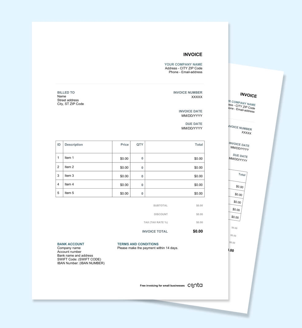 invoice template free printable invoice template free printable