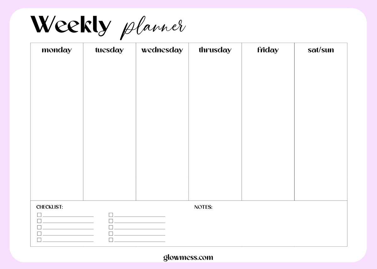 Printable Weekly Planner Free Calendar Template PDF Download Worksheets Library Printable Weekly Planner Free Calendar Template PDF Download Worksheets Library