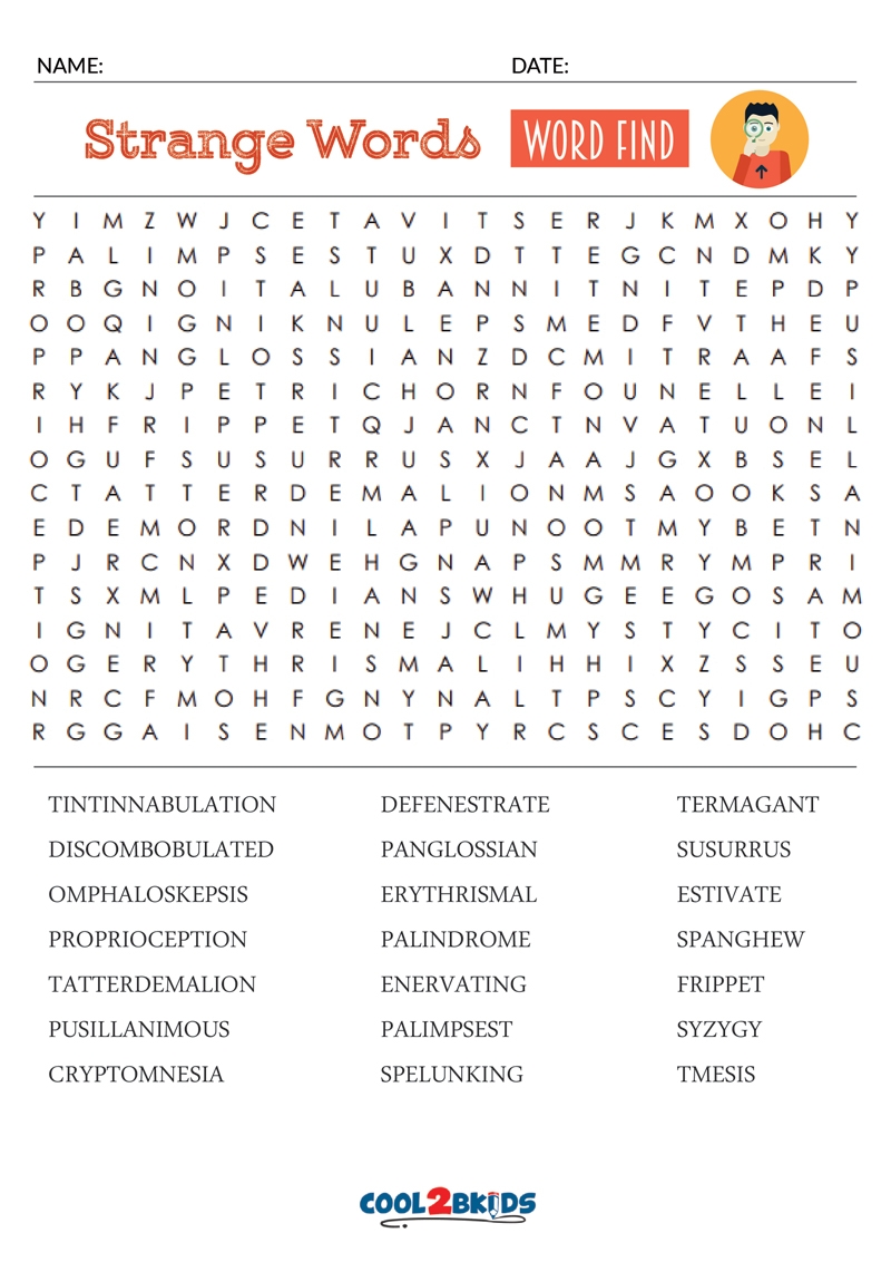 word search printable adults