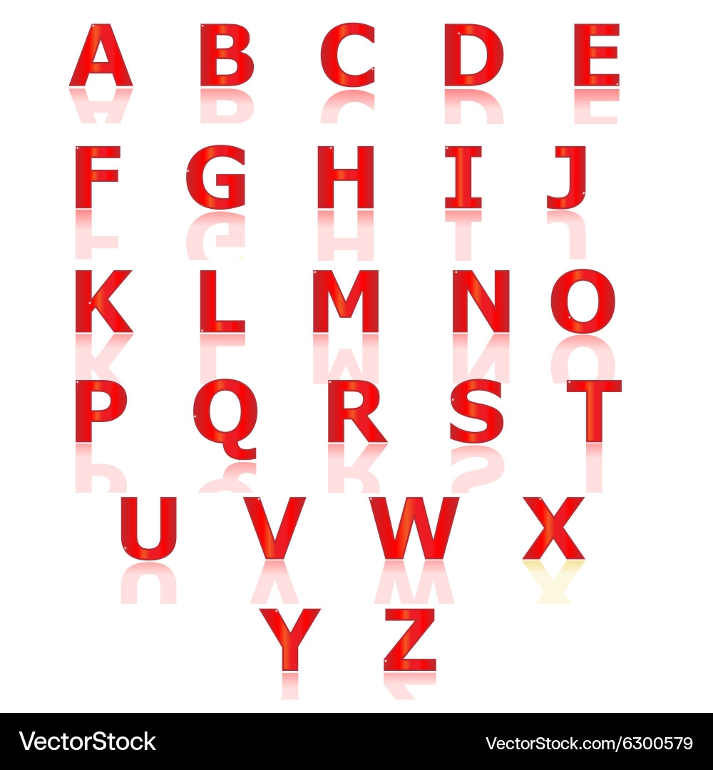 Red Alphabet Set A To Z Royalty Free Vector VectorStock Red Alphabet Set A To Z Royalty Free Vector VectorStock