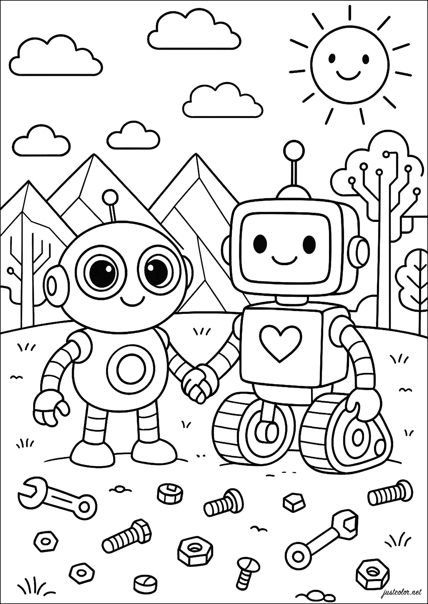 Robot Colouring In Pages