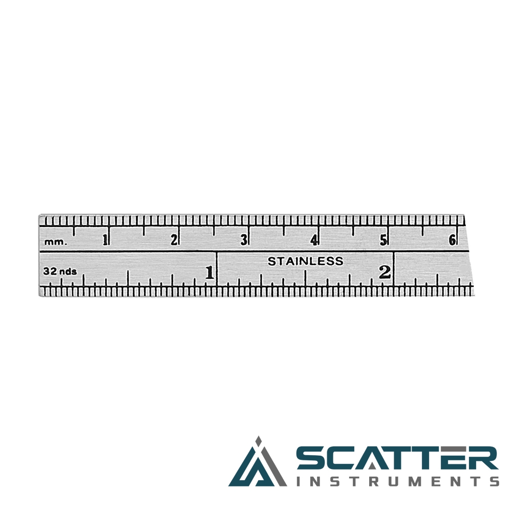 Ruler Stainless Steel Graduation In Millimeter And Inches Scatter Instruments