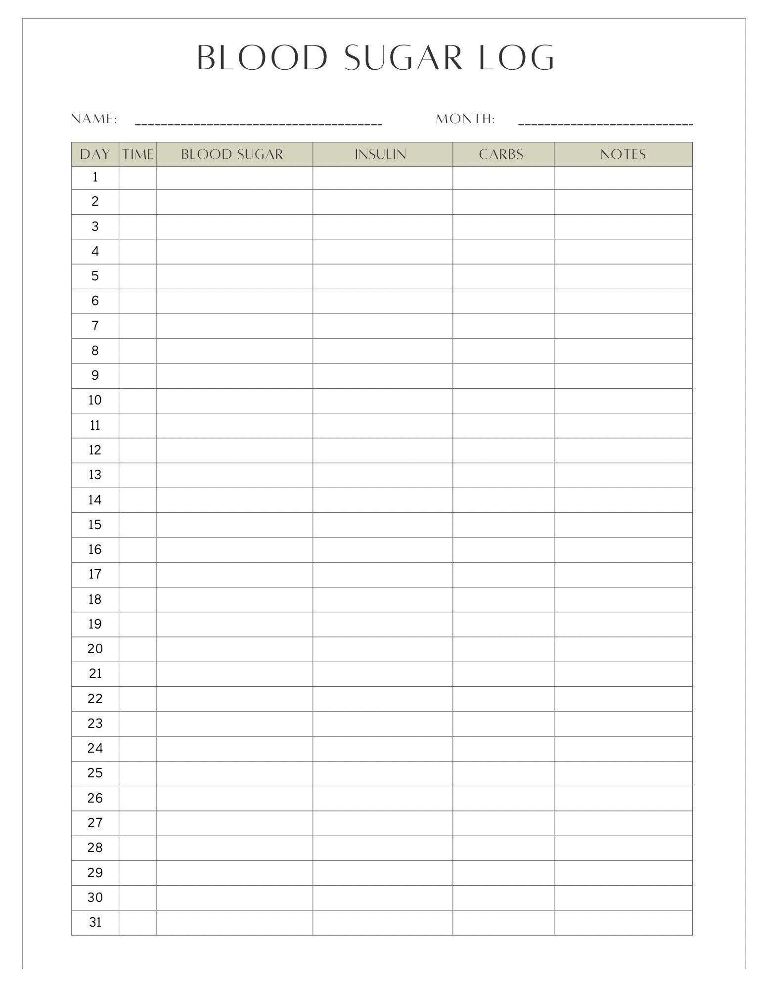 free printable blood glucose log sheet free printable blood glucose log sheet