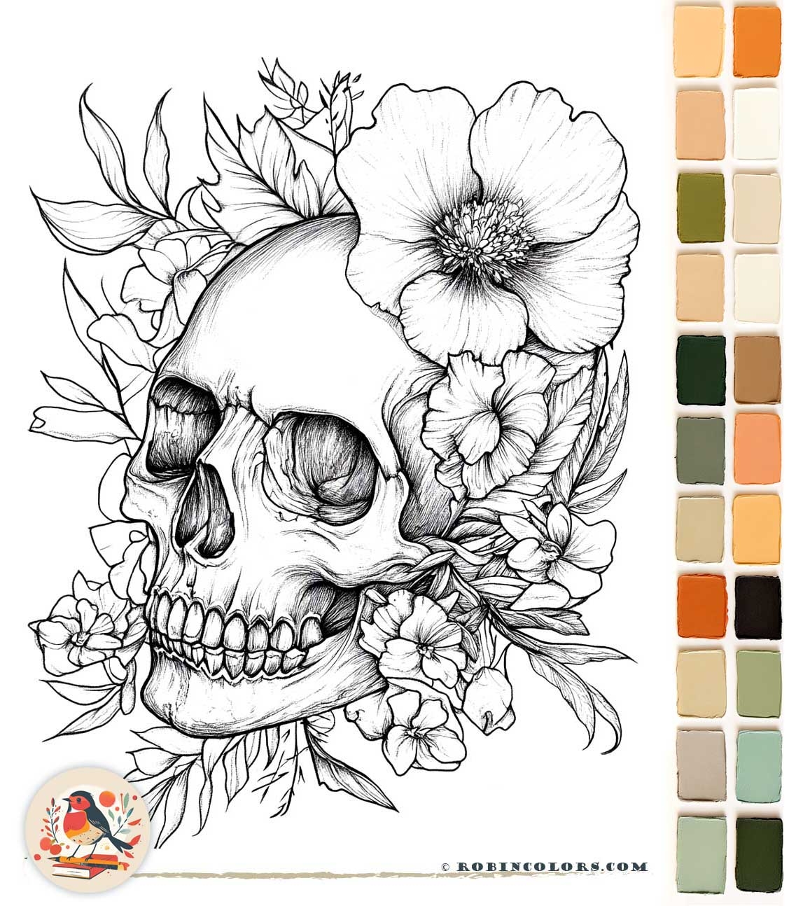 Skulls Coloring Pages For Adults That Are Creepy Beautiful Robin Colors Skulls Coloring Pages For Adults That Are Creepy Beautiful Robin Colors