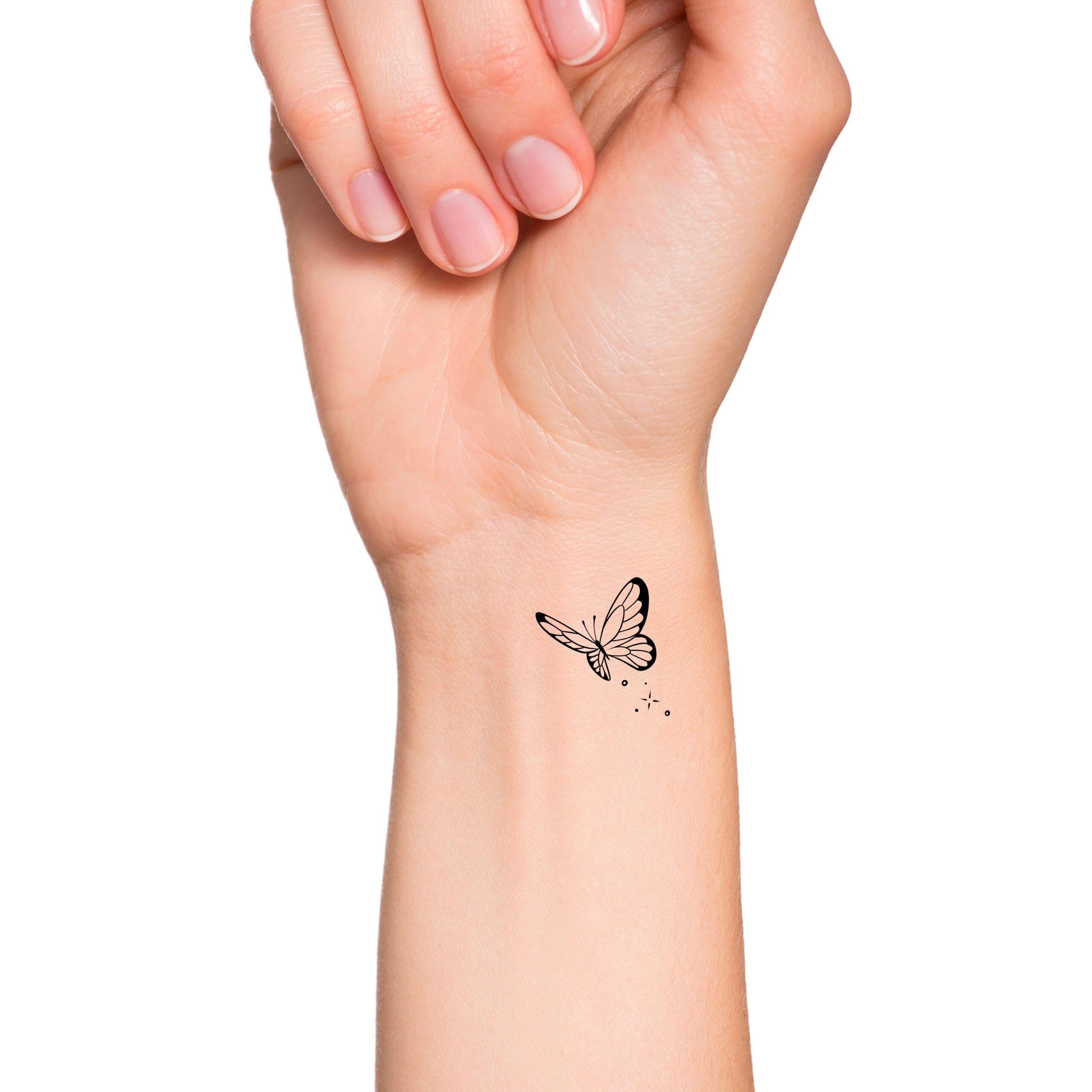 Small Butterfly Temporary Tattoo Wrist Tattoo Etsy