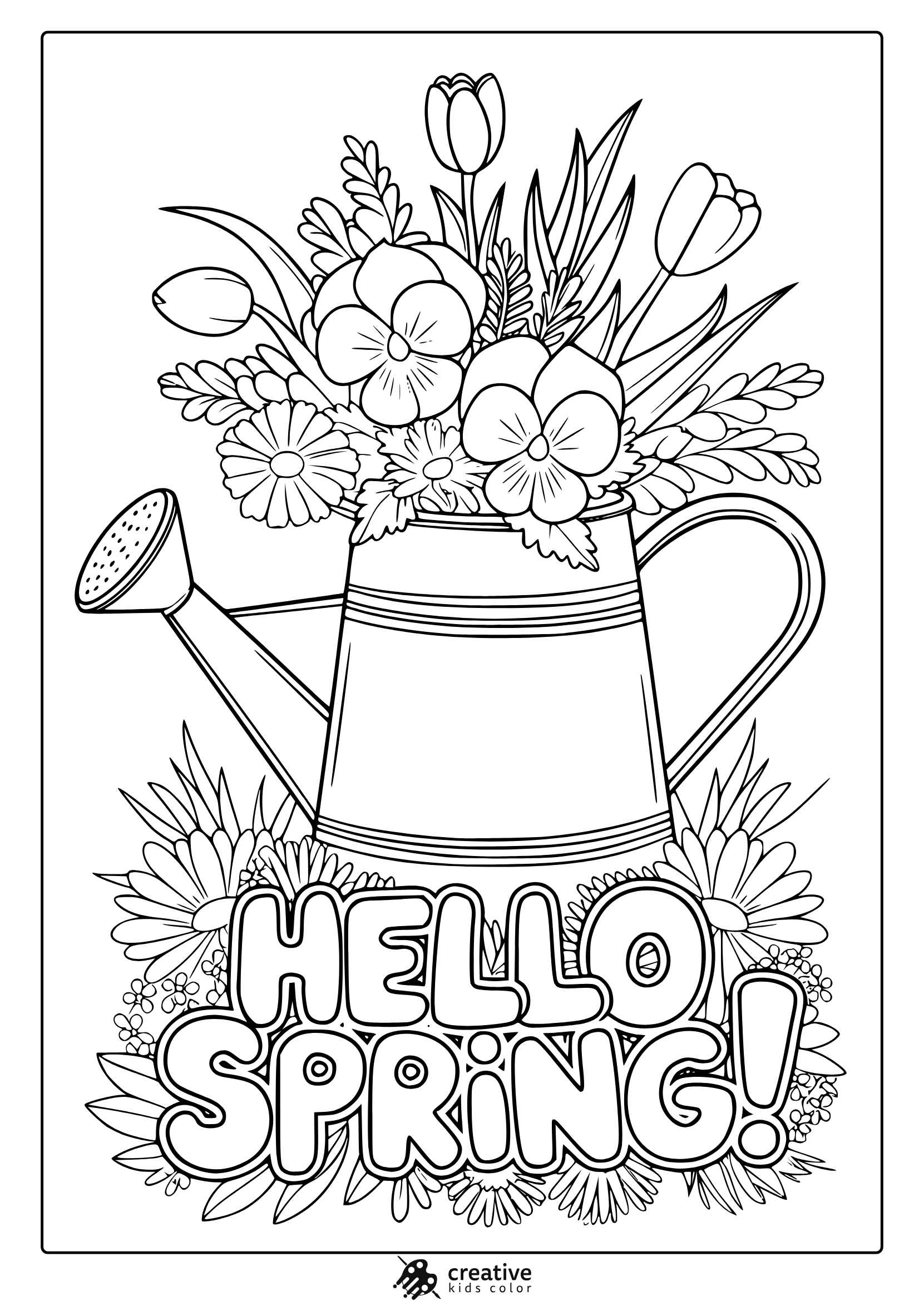 spring coloring pages for adults