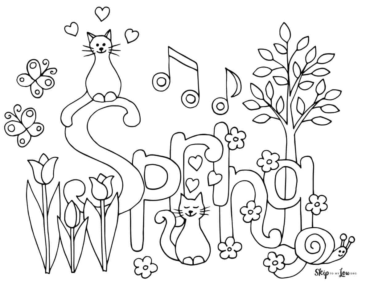 printable spring coloring pages printable spring coloring pages