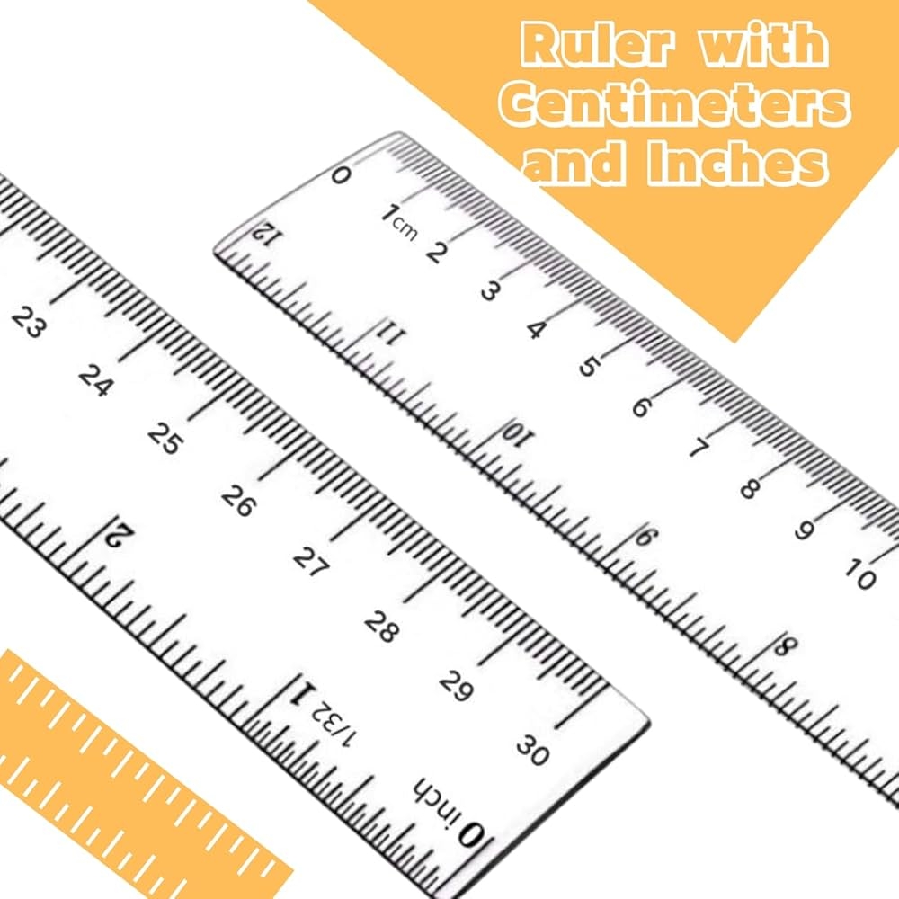 Student Ruler 2 Pack 12 Inch Clear Plastic Rulers Inches Centimeters With Hanging Holes School Supplies Student Ruler 2 Pack 12 Inch Clear Plastic Rulers Inches Centimeters With Hanging Holes School Supplies