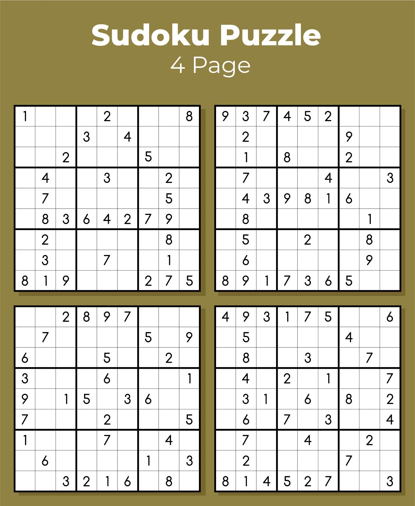 Sudoku Puzzles To Print 10 Free PDF Printables Printablee Worksheets Library