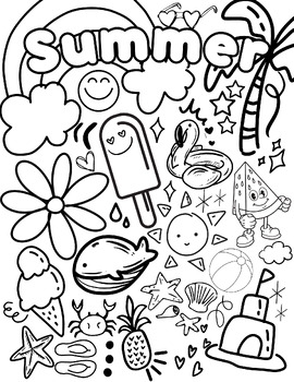 Summer Coloring Sheets TPT