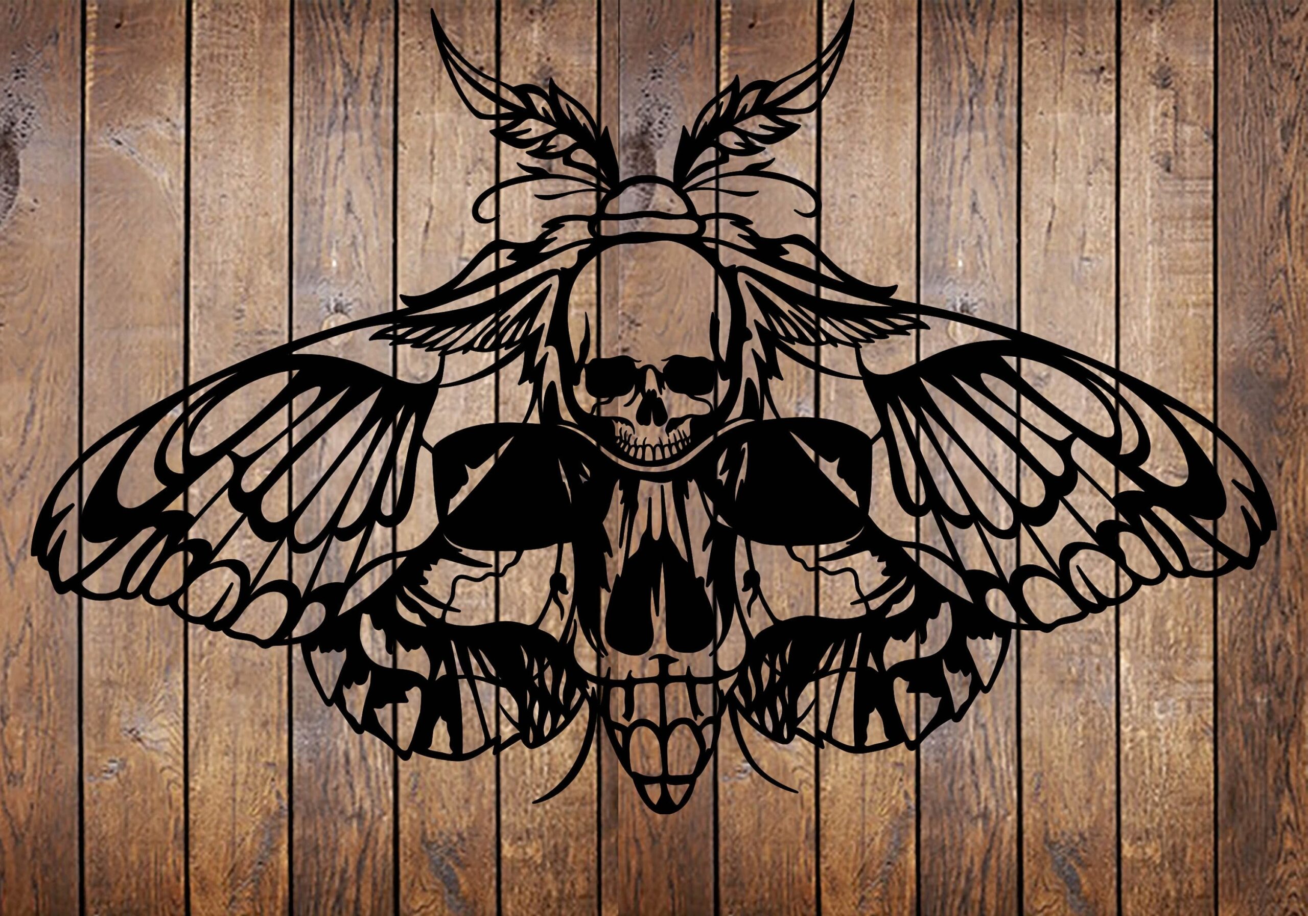 SVG PNG Gothic Butterfly Skull Tattoo Horror Stencil For Cricut Vinyl Cutter Etsy