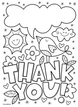 Thank You Coloring Page TPT