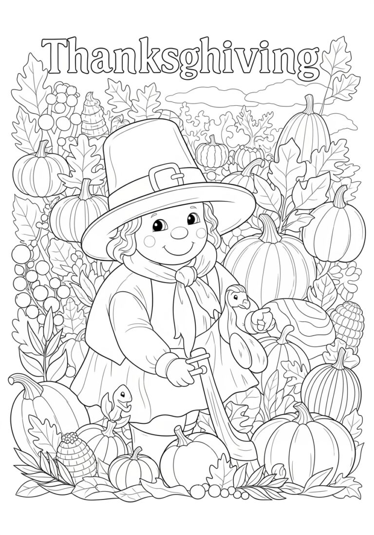 Thanksgiving Color Sheet For Adults Printable Harvest Fun
