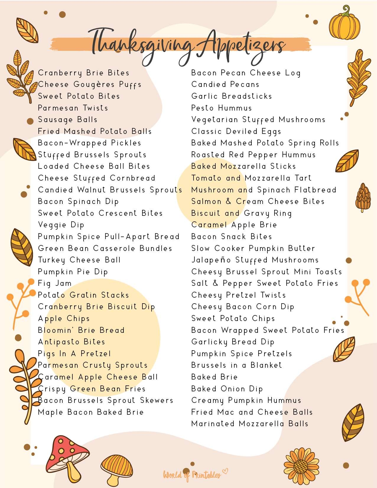 Thanksgiving Food Checklist Food List Printables World Of Printables Thanksgiving Food Checklist Food List Printables World Of Printables