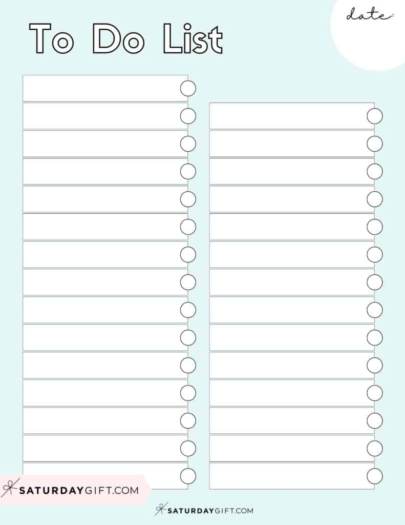 To Do List Template 29 Cute Free Printable To Do Lists SaturdayGift To Do List Template 29 Cute Free Printable To Do Lists SaturdayGift