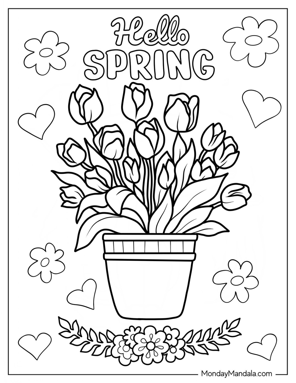 Top Spring Coloring Sheets Free Printable Discount