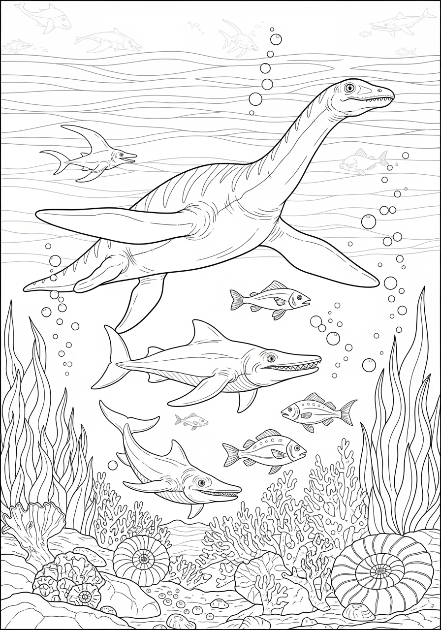 Underwater Dinosaur Coloring Pages Free Printable Underwater Dinosaur Coloring Pages Free Printable