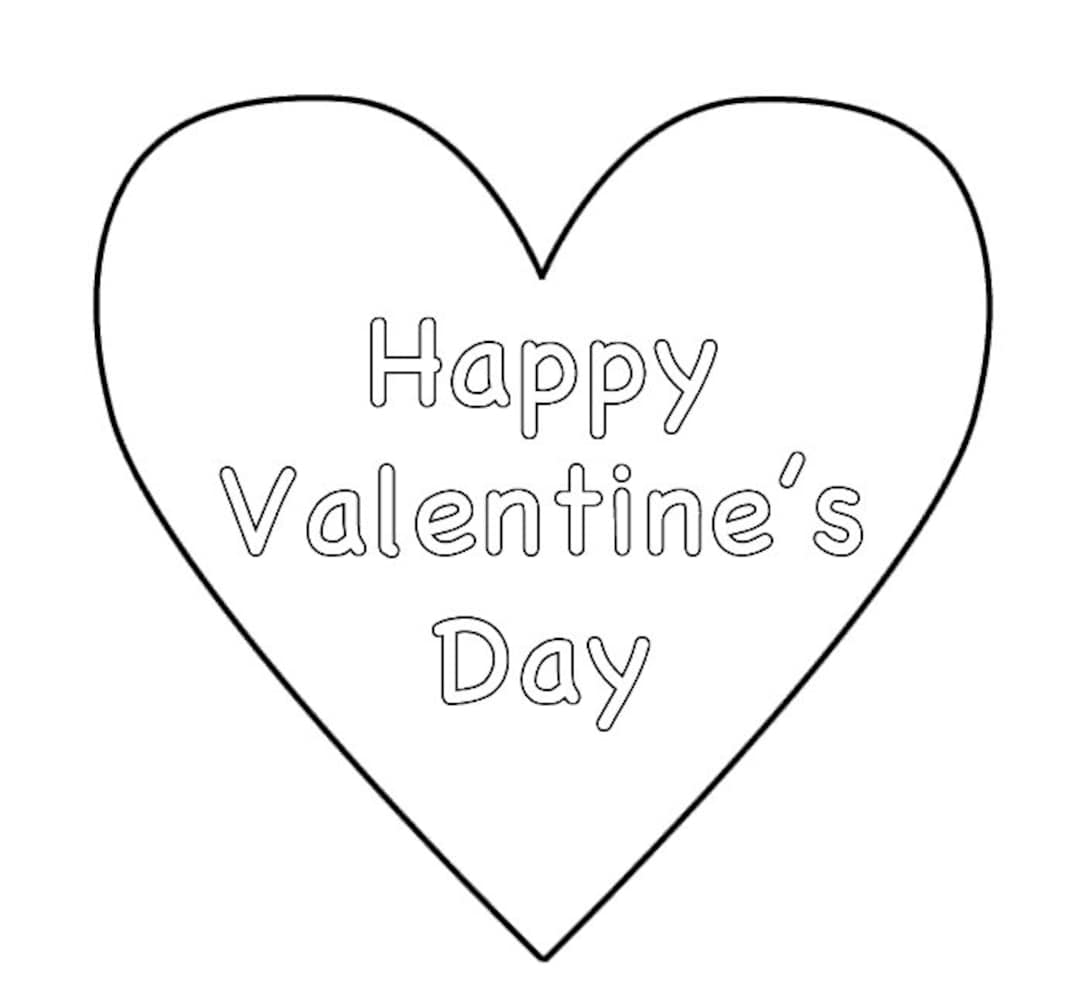 Valentine s Heart Coloring Page Etsy