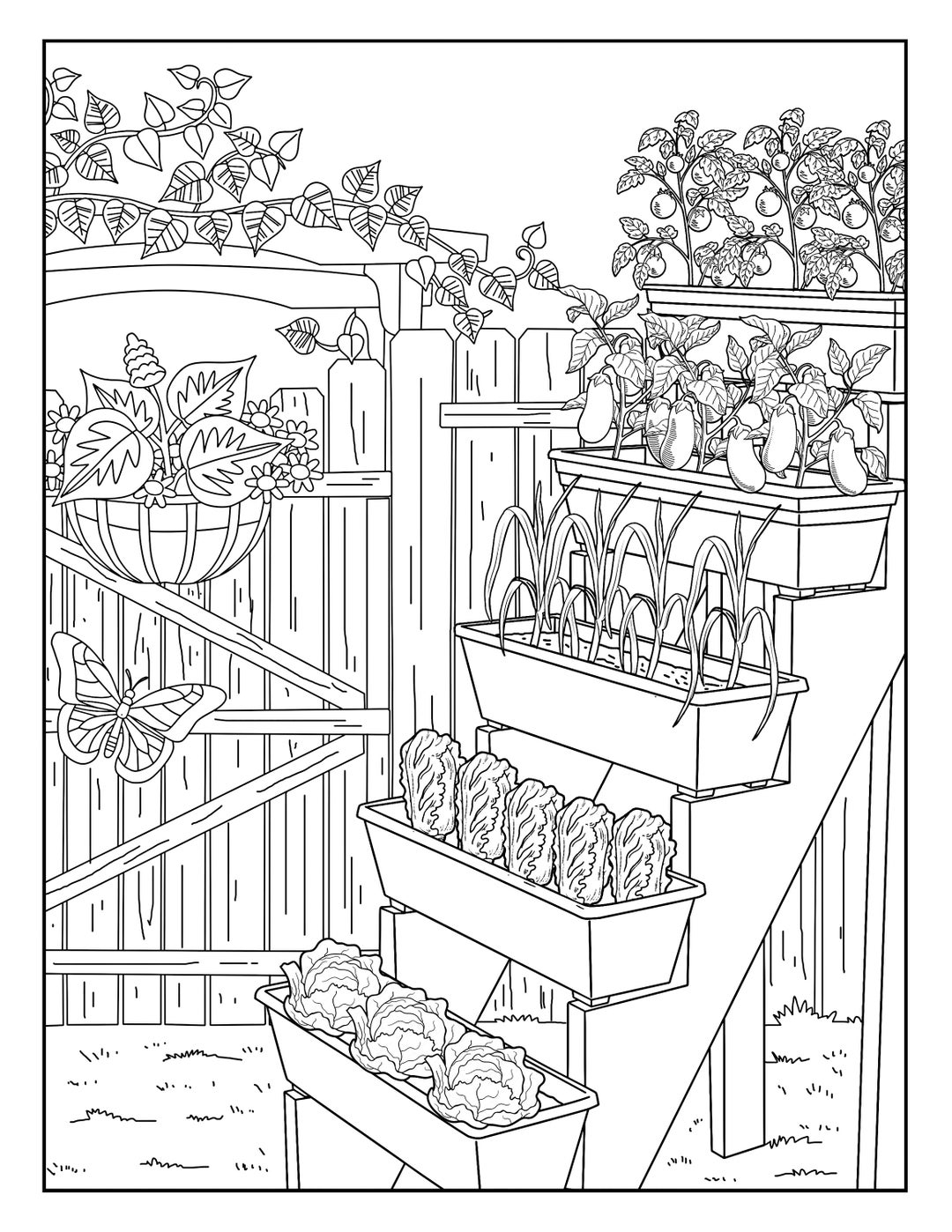 garden colouring in pages garden colouring in pages