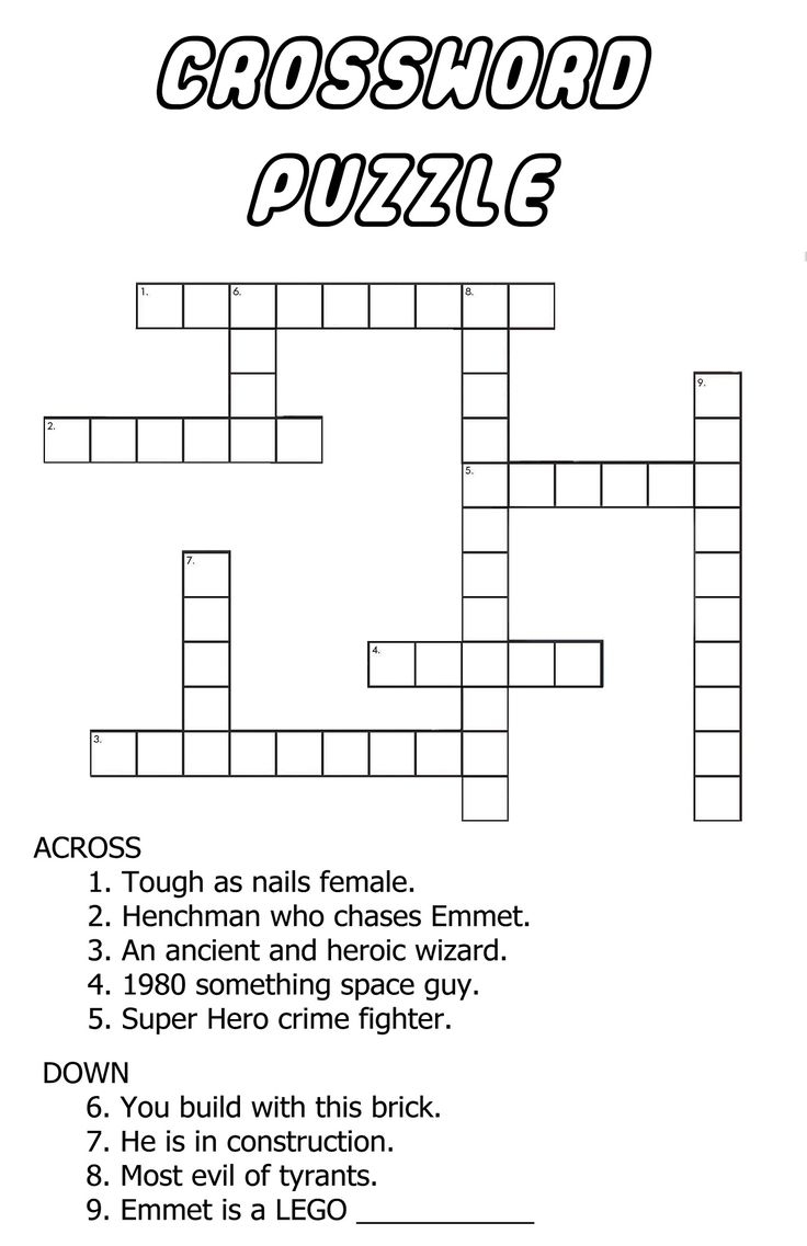 kids crossword puzzles printable