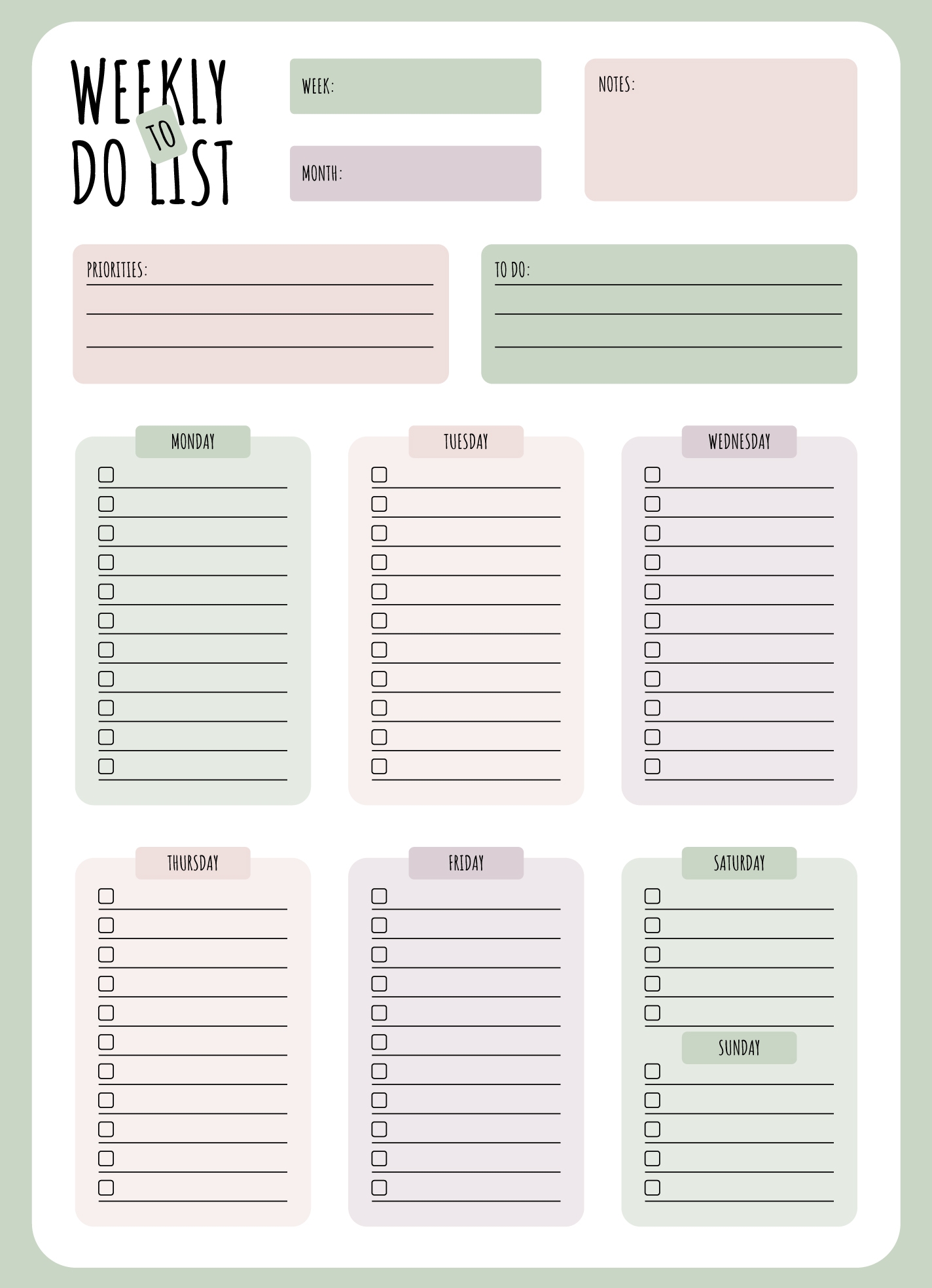 Weekly To Do List Free Google Docs Template Gdoc io